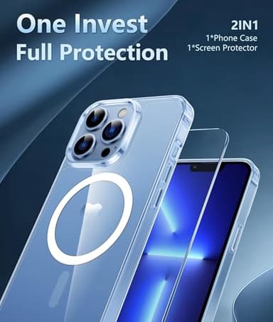 FNTCASE for iPhone 13 Pro Case: Magnetic Anti-Yellowing Slim Clear Phone Case | Military Grade Protective & Shockproof Drop Protection Thin Transparent Cover (A-Clear) - Image 6