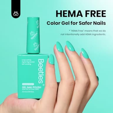 Beetles Green Teal Gel Nail Polish - Hema-Free Turquoise Mint Green Soak Off Gel Polish Island Reverie for DIY Manicure Salon 0.5Oz - Image 2