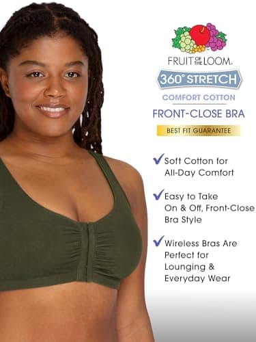 Fruit of the Loom Women's Front Close Builtup Sports Bra, Desert Dusk/Olive Night/Black, 38 - Image 5