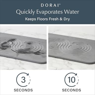 Dorai Home Bath Stone Mat 23.6"x15.4" – Quick-Dry, Non-Slip Diatomite Stone Bath Mat for Bathroom, Zen Slate - Image 2
