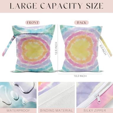 zcyxuuw 4 Pcs Wet Bag, Wet Dry Bag, Waterproof Bag, Beach Bag, Wet Bag for Pool, Beach, Swimsuit, Diapers, Makeup Bag, Cruise Ship Essentials, Accessories Travel Essentials for Women - Image 2