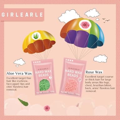 Waxing Kit for Women and Men, GIRLEARLE Wax Warmer Hair Removal at Home with Beads, Multiple Formulas Target Different Types of Sensitive Skin Body, Brazilian Bikini, Eyebrow, Facial - Image 5