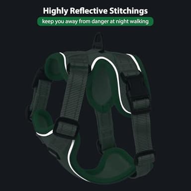 Rttochfy Cat Harness and Leash Set, Adjustable and Reflective Cat Vest, Escape Proof Kitten Harness, Easy to Put on with 3 Buckles for Cats Walking and Traveling (Green, M) - Image 4