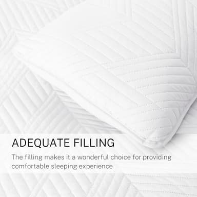 Exclusivo Mezcla Ultrasonic Full Queen Quilt Bedding Set, Lightweight White Bedspreads Soft Modern Geometric Coverlet Set for All Seasons (1 Quilt and 2 Pillow Shams) - Image 6