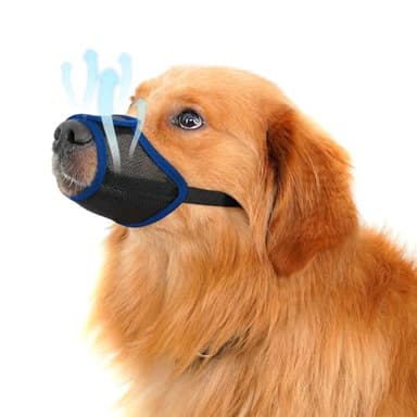 YINGPHIA Dog Mouth, Soft Mesh Mouth for Small, Medium and Large Dogs, Anti-Biting Barking Chewing, Breathable Drinking Adjustable Cleaning, for German Shepherd Husky Labrador Retriever (Blue) (S) - Image 1