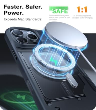 TORRAS Magnetic Shockproof for iPhone 16 Pro Max Case, [Fit for MagSafe] [Military-Grade Drop Tested] Translucent Slim Protective for iPhone 16 Pro Max Case Anti-Fingerprint Anti-Scratch, Black - Image 2