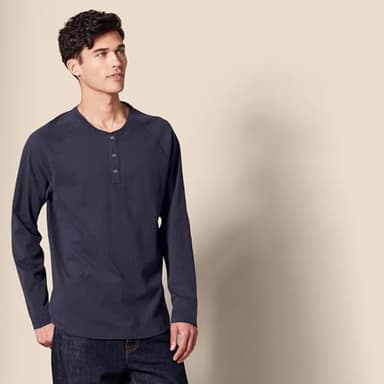 Amazon Essentials Long Sleeve Shirt for Men, Regular-Fit Henley, Available in Big & Tall, Navy, X-Large - Image 2