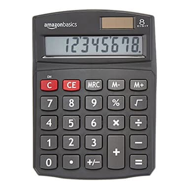 Amazon Basics LCD 8-Digit Desktop Calculator, Portable and Easy to Use, Black, 1-Pack - Image 4