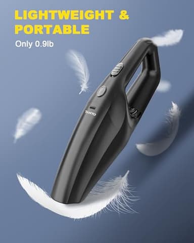 TANYO Handheld Car Vacuum Cordless, Portable Vacuum Cleaner with High Power Suction, Rechargeable Hand Held Vacuum, Mini Handheld for Car Home Office, Pet Hair, Black - Image 2