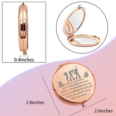 WSNANG Music Musical Inspired Gift Music Musical Pocket Mirror You are Braver Stronger Smarter Musical Lover Makeup Mirror(MM Mirror) - Image 5