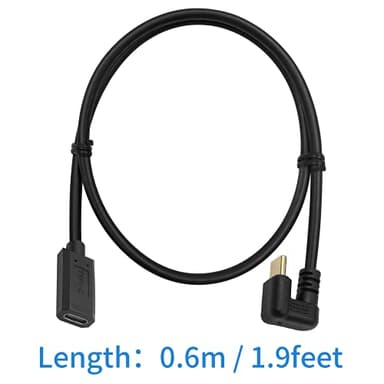 Poyiccot USB Type C Extension Cable 2ft/60cm, 180 Degree U Shape USB C Extender, 10Gbps 3A USB 3.1 Type C Male to Female Extension Cable for Smartphone, MacBook Pro & USB C Charger - Image 7