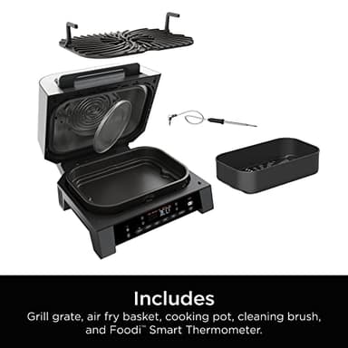 Ninja DG551 Foodi Smart XL 6-in-1 Indoor Grill with Air Fry, Roast, Bake, Broil, & Dehydrate, Foodi Smart Thermometer, 2nd Generation, Black/Silver - Image 12