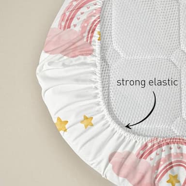 Bassinet Sheets, Bassinet Sheets for Baby Boy and Girl, Bassinet Sheet Neutral, Fit for Rectangle, Round, Oval, Hourglass Mattress, Flexible for Different Bassinet Pad/Mattress 4 Pack - Image 5