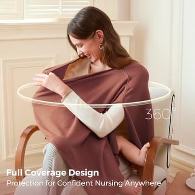 Momcozy Nursing Cover for Breastfeeding, Soft Privacy Poncho, Multi-Use Nursing Shawl, Portable Breast Feeding Covers for Women, Includes Laundry Bag (Rose Taupe) - Image 3