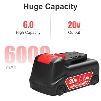 Upgraded 20V 6.0Ah Battery Replacement for Dewalt 20v Battery 2Pack Compatible with Dewalt 20v DCD/DCF/DCG Series Power Tools Red - Image 3