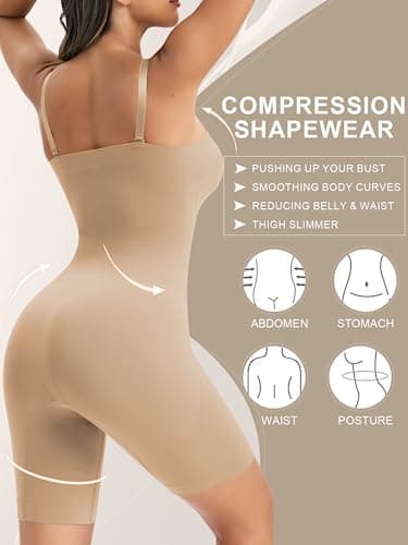 Ellareese Strapless Shapewear Bodysuit Butt Lifter Body Shaper for Women Under Dress Tummy Control full Body Shapewear - Image 2
