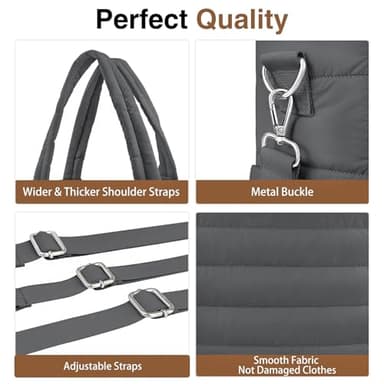 KUBYA Diaper Bag Tote, Baby Diaper Tote Bags Shoulder Bag Mommy Handbag Hospital Bag Travel Large Tote Bag for Women Crossbody Bag, with Silicone Pacifier Case - Image 4