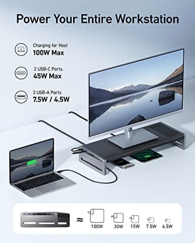 Anker 675 USB-C Docking Station (12-in-1, Monitor Stand, Wireless) with 10Gbps USB-C Ports, 4K@60Hz HDMI Display, Wireless Charging Pad, for Lenovo ThinkPad, MacBook Pro M1 / M2 - Image 5
