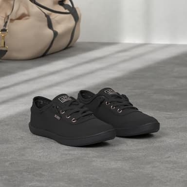 Skechers Women's Bobs B Cute Sneaker – Memory Foam, Flexible Outsole, Lightweight Vegan Shoes, Black/Black, 8 Wide - Image 5