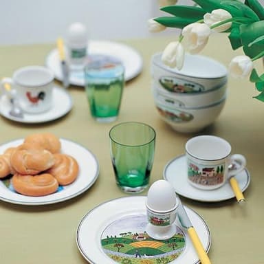 Villeroy & Boch Design Naif Bread & Butter Plate #1- Farmers Village, 6.75 in, Premium Porcelain, White/Colorful - Image 4