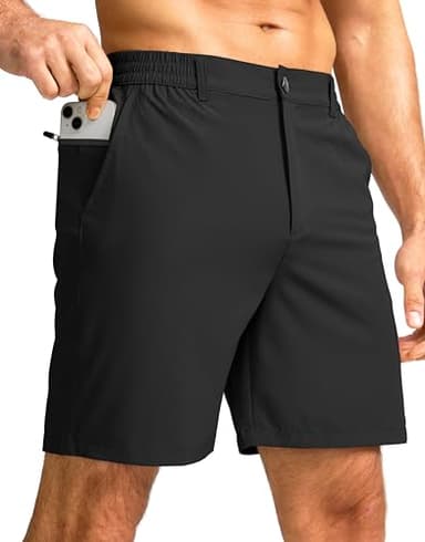 G Gradual Men's Casual Shorts 7" Lightweight Golf Shorts for Men Stretch with 3 Pockets Quick Dry Breathable Work Shorts Black - Image 1