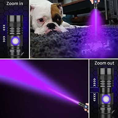 DARKBEAM UV 395nm Flashlight USB Rechargeable, Wood's lamp Black Light, Handheld Ultraviolet LED Portable with Clip, Resin Curing/Spot Scorpions/Fluorescer/Detector for Pet Dog Urine - Image 3