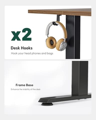FEZIBO Electric Standing Desk, Height Adjustable Stand up, 48 x 24 Inches Sit Stand Home Office, Computer Desk, Black Walnut - Image 5