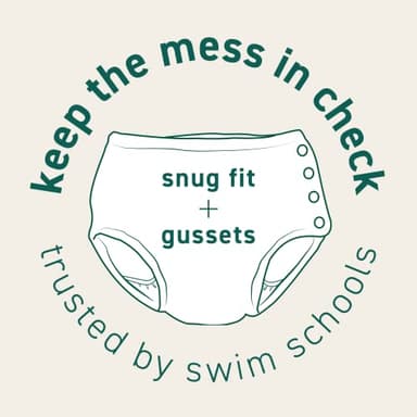 i play. by green sprouts Reusable, Eco Snap Swim Diaper with Gussets, UPF 50, White, Patented Design, STANDARD 100 by OEKO-TEX Certified 6 mo - Image 6