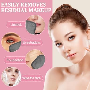 Puomue Makeup Remover Cloth 12 Pack, Ultra Soft and Reusable Microfiber Makeup Remover Towels for All Skin Types, Perfect Face Towels for Women, 6 Inch X 6 Inch, Multicolor - Image 5