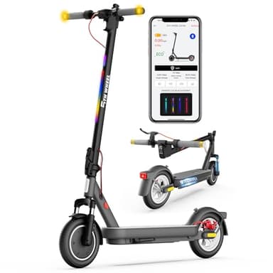 5TH WHEEL V40 PRO Electric Scooters, 48V 800W Peak Motor & 20 MPH, 24.9 Miles Range, 10" Solid Tires, Front-N-Rear Suspension and Ambient Light, Folding Sport Scooters with Dual Brake System and APP - Image 1