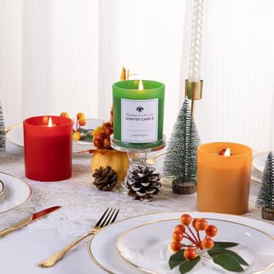 CONNOO 12 Pack 10 OZ Multi Color Glass Candle Jars with Bamboo Lids Nice Sticky Warning Labels for Candle Making Empty Container Bulk - Dishwasher Safe - Image 6