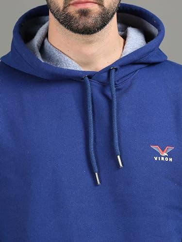 VIROH Premium Poly Soft Cotton Hoodie - Blue Men's Cozy Relaxed Fit Pullover Sweatshirt for Ultimate Comfort, Stylish Casual Wear, and Everyday Activities - Image 5