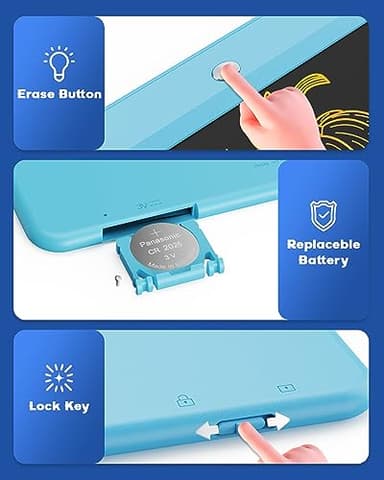 Bravokids Toys for 3-6 Years Old Girls Boys, LCD Writing Tablet 10 Inch Doodle Board, Electronic Drawing Pads, Educational Birthday Gift for 3 4 5 6 7 8 Years Old Kids Toddler (Blue) - Image 3
