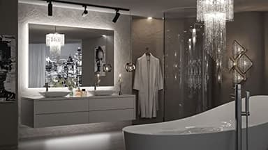 TETOTE 48 x 30 LED Backlit Bathroom Mirror with Light,3Color White/Warm/Natural,Anti-Fog Lighted Mirror,Dimmable,Vanity Mirror,Wall Mounted - Image 2