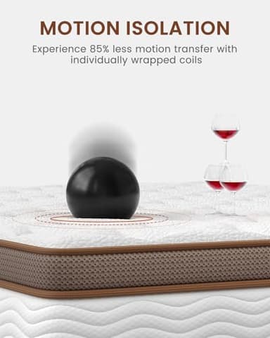 BedStory Firm King Mattress for Couples - 14 Inch Hybrid Mattress with Quiet Motion Isolation, Extra Spinal Support and Back Pain Relief - 800+ Pocket Springs, CertiPUR-US Certified - Image 5