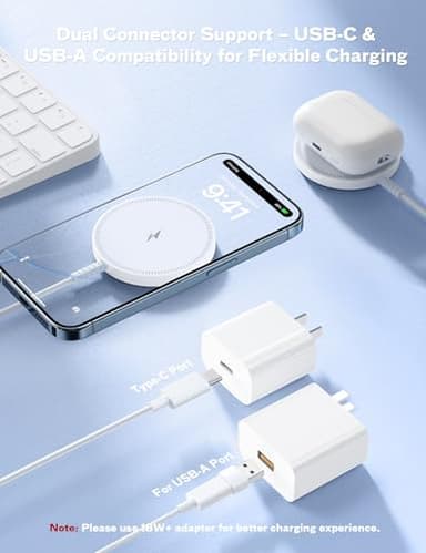 MagSafe Charger Magnetic Wireless iPhone Charge Compatible with iPhone 17 Pro Max Air 16 15 14 Pro Max Plus 13 12 Pro Max & AirPods 4 3 2 Pro - Charging Pad Dock for Travel Home Office - Image 5