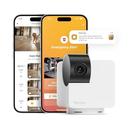 Petcube Cam 360 Camera Interactive WiFi Pet and Home Security Pan-Tilt Camera with Phone App, 1080p HD Video, 360° Rotation, Night Vision, AI Alerts - Image 1