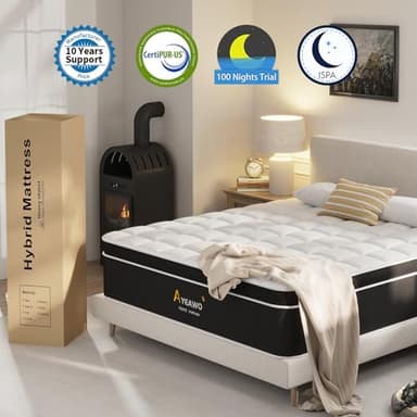 Ayeawo Queen Mattress, 14 Inch Hybrid Mattress Queen Size with Gel Memory Foam and Pocket Springs, Pressure Relief & Motion Isolation, Premier Firm Bed in a Box, CertiPUR-US - Image 7
