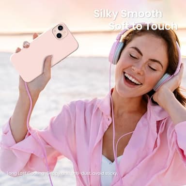 ORNARTO Compatible with iPhone 13 Case 6.1, Slim Liquid Silicone 3 Layers Full Covered Soft Gel Rubber Phone Case Protective Cover 6.1 Inch-Chalk Pink - Image 6