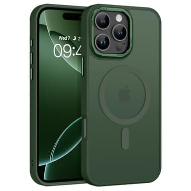 BENTOBEN Magnetic for iPhone 16 Pro Max Case,(Compatible with MagSafe) (Military Grade Drop Protection) Slim Translucent Matte Shockproof with Anti-Fingerprint Phone Case 6.9",Green - Image 1