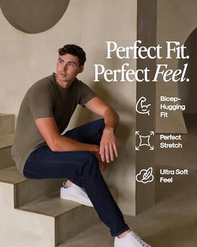 True Classic Mens Jeans – Stretch Jeans for Men, Slim Fit Men’s Stretch Jean - Tapered Skinny Fit, High-Stretch - Medium Gray, 40W X 30L - Image 4