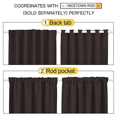 NICETOWN Window Curtains Blackout Drapery Panels - (Toffee Brown Color) 52 inches x 95 Inch, 2 Panels, Blackout Drapes/Curtains for Sliding Glass Door - Image 3
