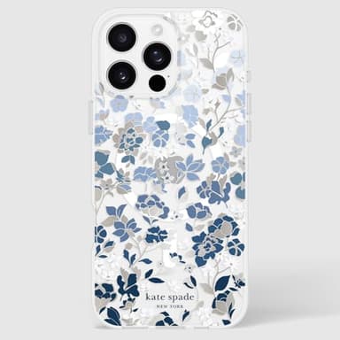 kate spade new york iPhone 16 Pro Max Case - Compatible with MagSafe - Designer Phone Case - Flowerbed Blue Gems - Image 9