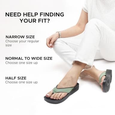 AEROTHOTIC Arch Support Flip Flops for women Stylish Cushioned Padded Straps with Soft Toe Post Slip on Footwear Dressy Travel Recovery Outdoor Comfortable Walking Sandals (Ravine Sage Green, Size 8) - Image 3