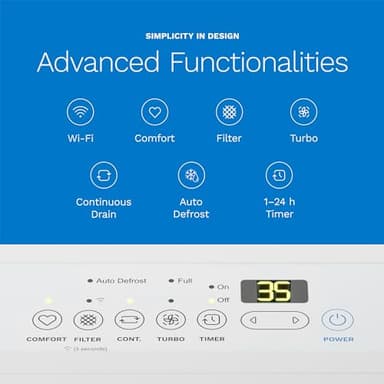 hOmeLabs 50 Pint Wi-Fi Dehumidifier for up to 7,000 Sq Ft Rooms (MAX 120 Pint at 95°F, 90% RH) – Powerful Humidity Control for Large Rooms and Basements - Image 5