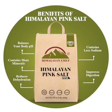 Himalayan Chef Pink Himalayan Salt Extra Fine Grain, 8 lbs Bag - Pure, Natural, Kosher, Non-GMO, Mineral-Rich, for Cooking, Seasoning, Baking, Table Use - Image 3