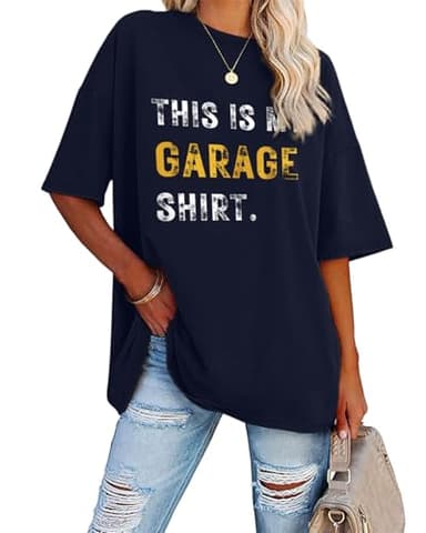 Inber Oversized Tshirts for Women Flower Graphic Tees Short Sleeve Shirts 2025 Summer Casual Loose Fit Beach Tops XXL - Image 1