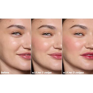 e.l.f. Sheer For It Blush Tint, Multi-Use, Long-Lasting Lip & Cheek Makeup, Creates A Natural Flush Finish, Vegan & Cruelty-Free, Left On Red - Image 5