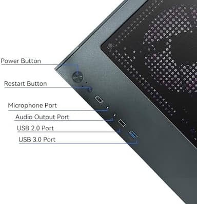 Gaming Desktop Computer PC,AMD Ryzen 5 5600,RTX3050 6GB,32GB RAM and 1TB M.2 NVMe PCle,ARGB Fan,WiFi,Game Design Office Console,Sea View Room,Prebuilt Gaming PC Tower - Image 4