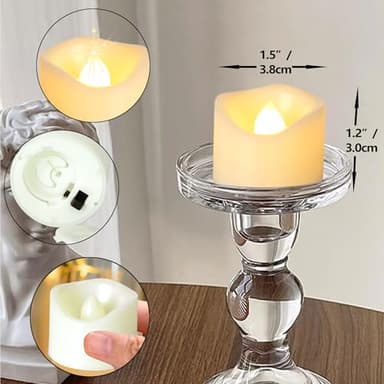 CANDLE CHOICE Battery Operated Flameless Tea Lights Bright Flickering LED Tealight Votive Candles for Wedding Party Table Centerpieces Halloween Christmas Decorations Batteries Incl Warm White 36 Pack - Image 3